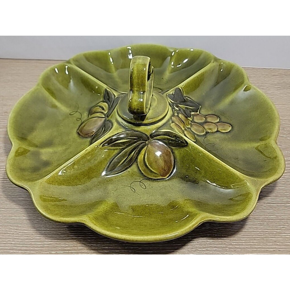 Los Angeles Pottery Tray Mid-Century Divided Tray Pottery Vegetable Dish VTG - Picture 3 of 12